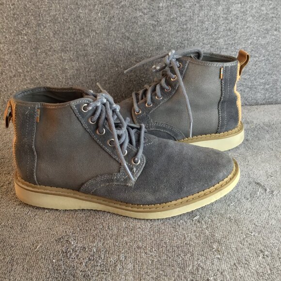 Toms Porter Men\'s Iron Gray Suede and Canvas Lace Up Casual Dress Boots Sz 7 main image 5